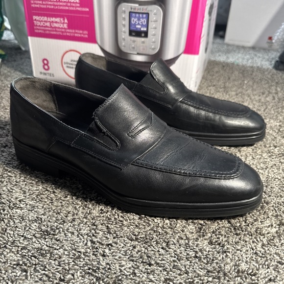 Bruno Magli Silvestro Men's 11 M Black Leather Loafers Made In Italy